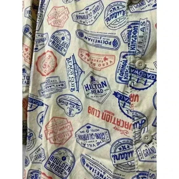 Disney Parks Vacation Club Resort Button Front Vented Camp Passport Shirt Men XL - Picture 3 of 5